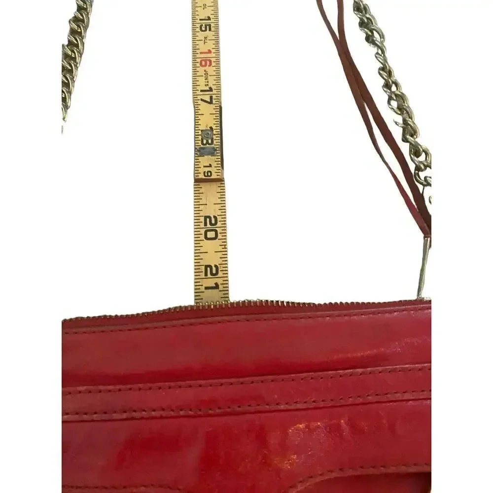 Rebecca Minkoff Mini MAC Red Genuine Leather Fringe Cross-Body Handbag